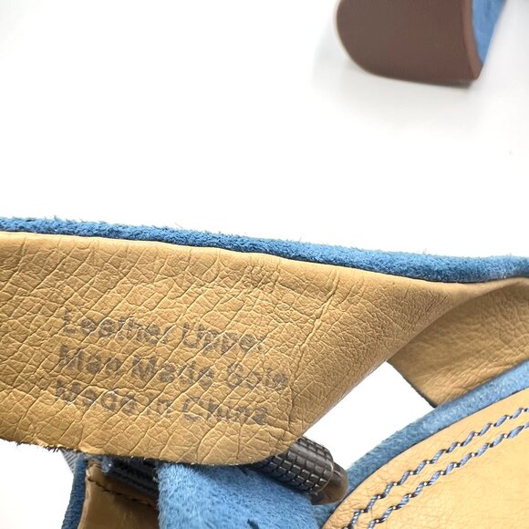 Splendid Womens Size 6 Blue Suede Leather Block Heels Sandals Shoes - Picture 13 of 13